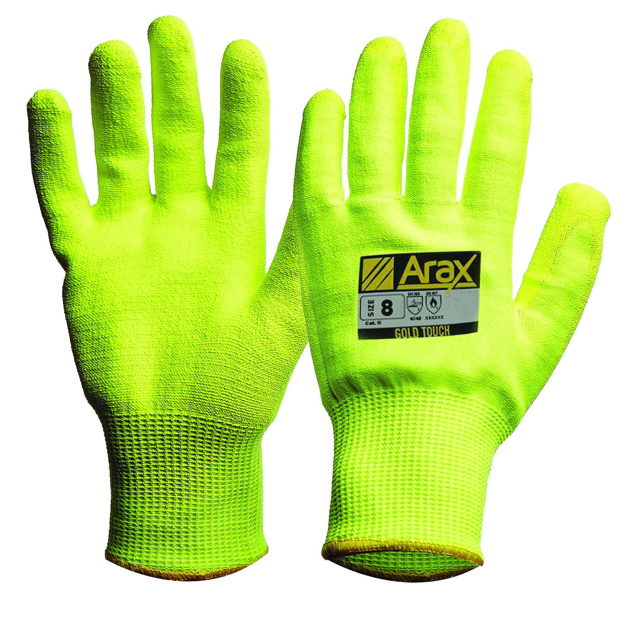 Pro Choice Safety Gear Arax® Gold Hi-Vis Yellow With Hi-Vis Yellow PU Palm