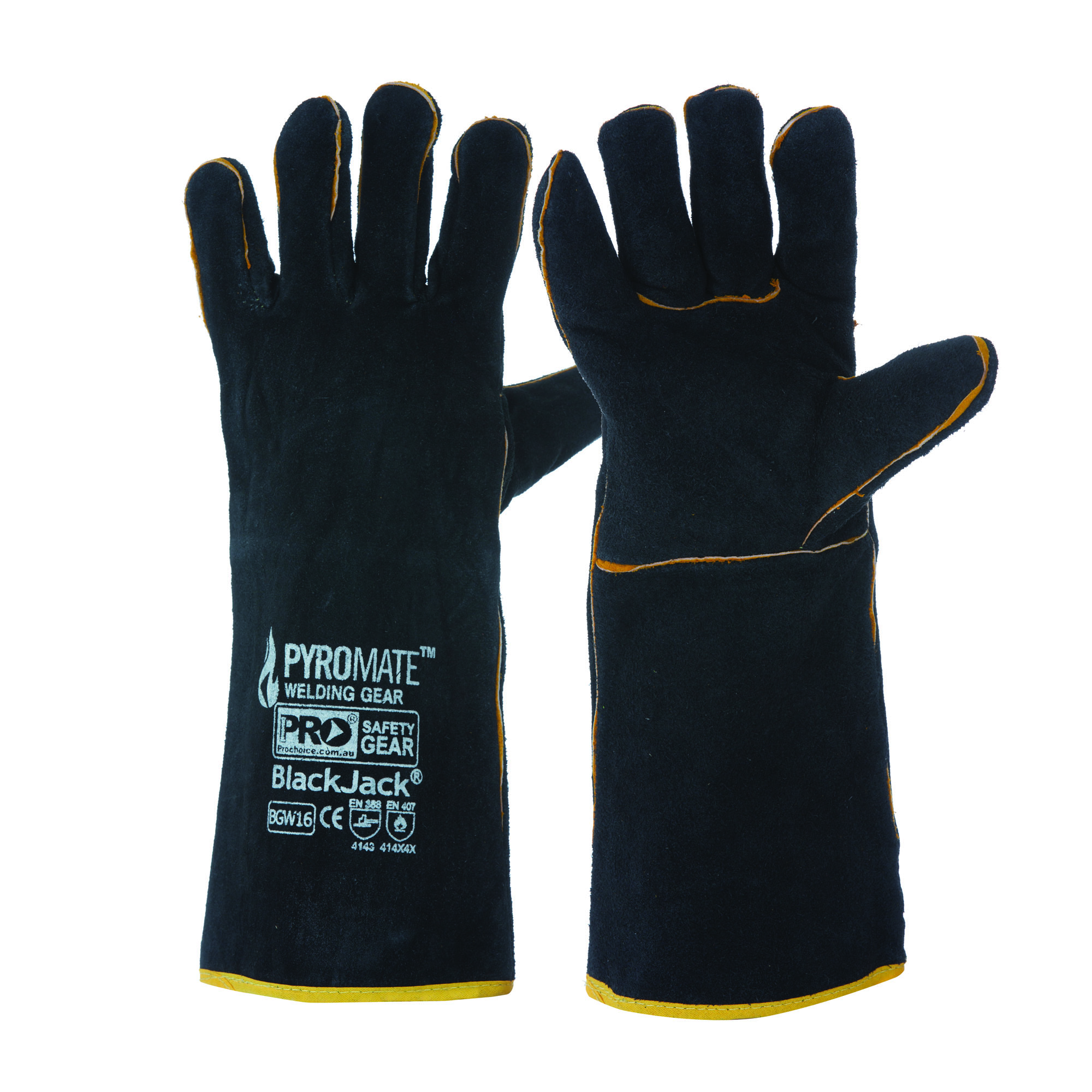 Pro Choice Safety Gear Pyromate® Black Jack® - Black & Gold Glove Large