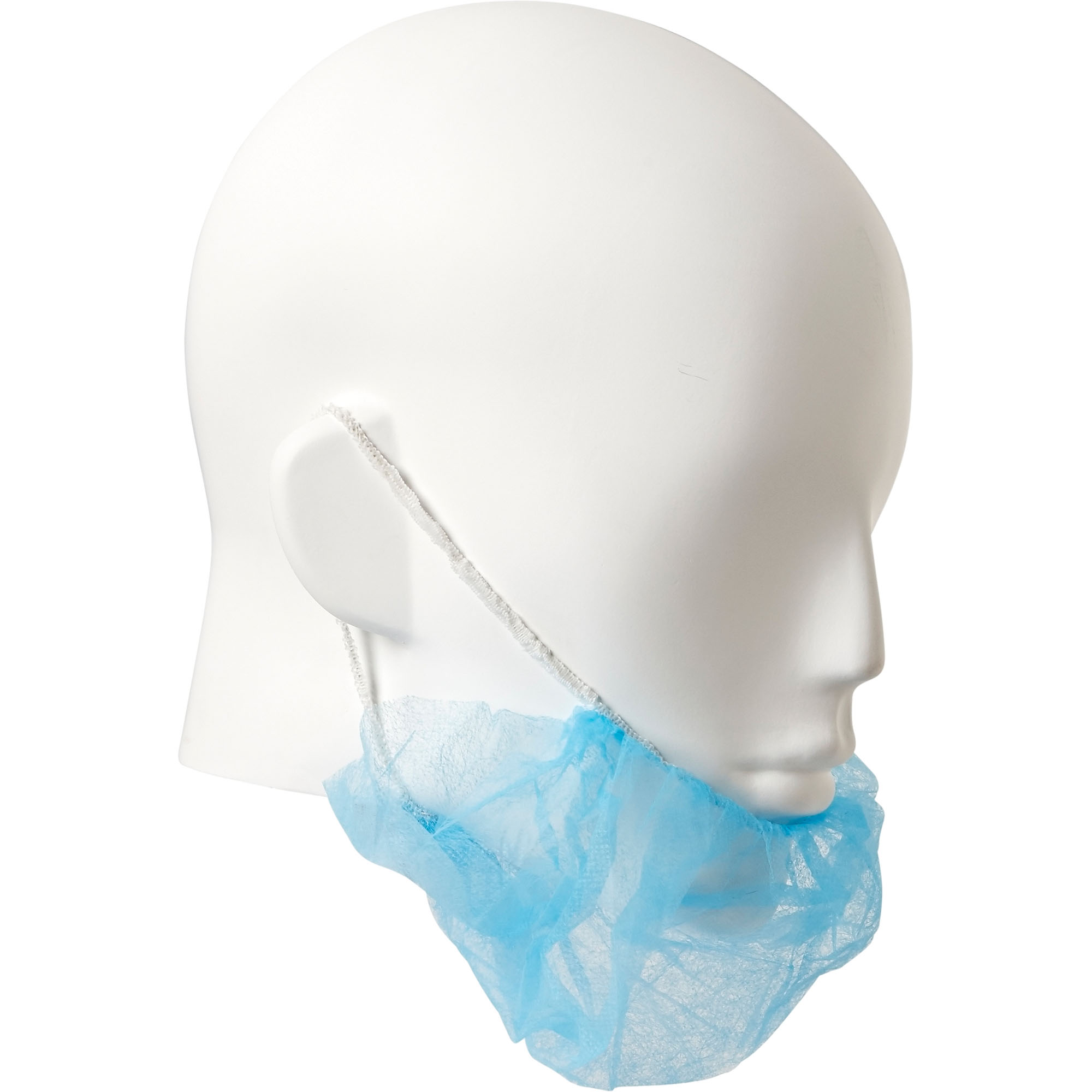 Pro Choice Safety Gear Disposable Beard Cover Twin Loop Blue 18 inch PP  (100 Pcs / Pack) 1000 Pcs / Carton