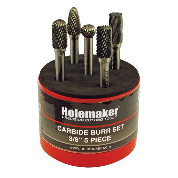 HOLEMAKER CARBIDE BURR SET, ROUND TUBE, 5PCE SB3, SC3, SD3, SF3, SA3-AC