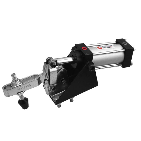 PNEUMATIC TOGGLE CLAMP,  FLANGED BASE, 340KG CAP, 92MM REACH