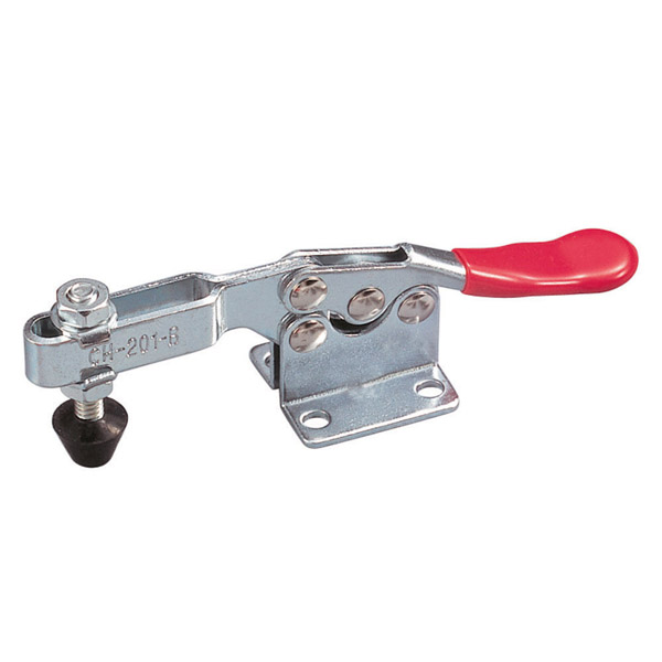 TOGGLE CLAMP, HORIZONTAL, FLANGED BASE, FLAT HANDLE, 90KG CAP, 56.2MM REACH