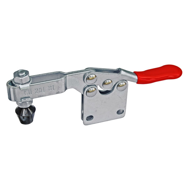 TOGGLE CLAMP, HORIZONTAL, STRAIGHT BASE, FLAT HANDLE, 90KG CAP, 56.2MM REACH