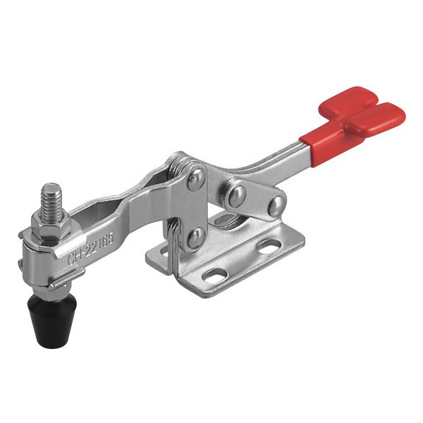 TOGGLE CLAMP, HORIZONTAL, FLANGED BASE, FLAT HANDLE, 250KG CAP, 71.4MM REACH