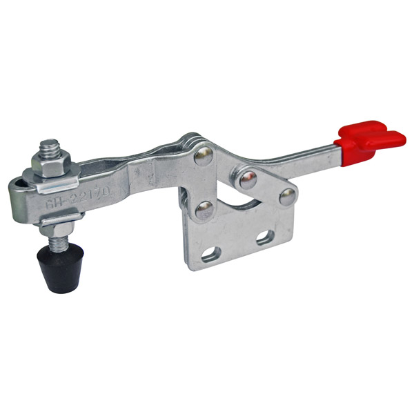 TOGGLE CLAMP, HORIZONTAL, STRAIGHT BASE, FLAT HANDLE, 250KG CAP, 71.4MM REACH