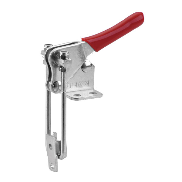 TOGGLE CLAMP, CORNER LATCH, FLANGED BASE, STR HANDLE, 225KG CAP, 78.5MM REACH