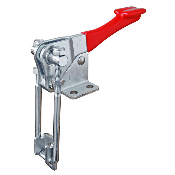 TOGGLE CLAMP, CORNER LATCH, FLANGED BASE, STR HANDLE, 450KG CAP, 114MM REACH