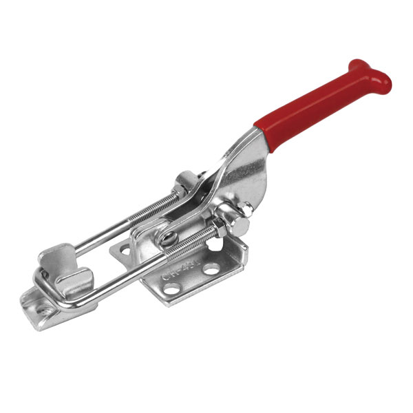 TOGGLE CLAMP, STAINLESS STEEL, LATCH, FLANGED BASE, STRAIGHT HANDLE, 900KG CAP, 115MM REACH
