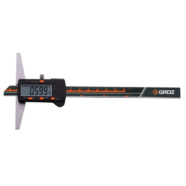 DDG/8 GROZ DIGITAL DEPTH GAUGE, WITHOUT HOOK, 0-8/0-200MM 0.0005/0.01MM, BASE DEPTH 4, FOUR BUTTONS