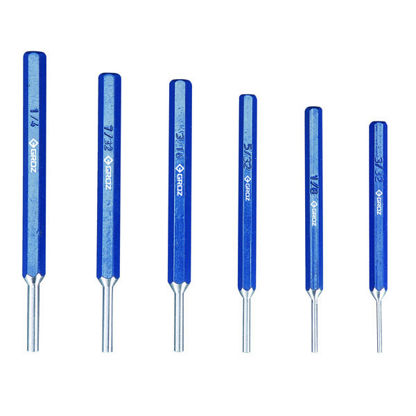 PP/HD1-4 GROZ HEAVY DUTY PIN PUNCH, HEX SHANK, 1/4