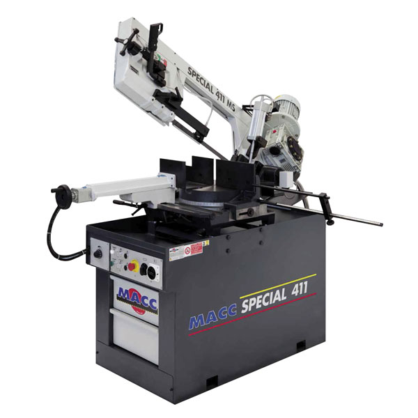 MACC BANDSAW, SEMI AUTO, 300MM CAP,  SWIVEL HEAD, DUAL MITRE, 2 SPEED 415V 3PH
