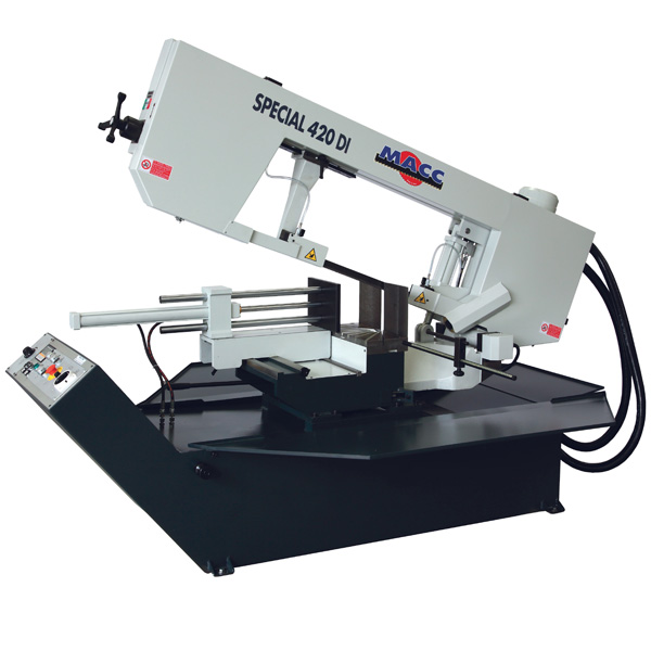 MACC BANDSAW, SEMI AUTO, 400MM CAP,  SWIVEL HEAD, DUAL MITRE, 2 SPEED 415V 3PH
