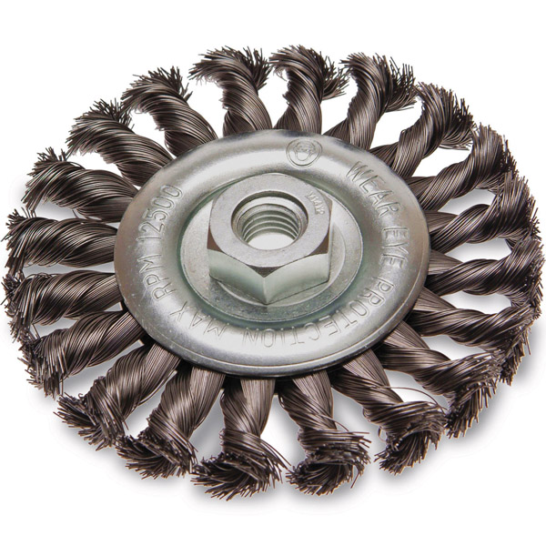 ITM TWIST KNOT WHEEL BRUSH STEEL 100MM, MULTI THREAD
