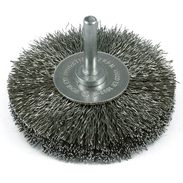 ITM CRIMP WIRE WHEEL BRUSH HIGH SPEED STEEL 40MM X 11MM, 1/4