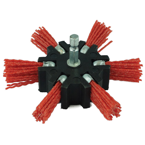ITM NYLON SPINDLE MOUNTED FLAPPER WHEEL 100MM, 80 GRIT, 1/4