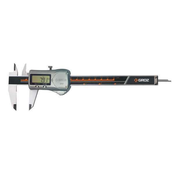 EDC/6/67 GROZ DIGITAL CALIPERS, 0-150MM/0-6, 0.01MM/0.0005, IP 67 2 BUTTON