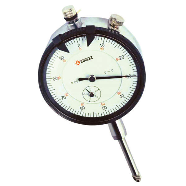 DLG/0-1 GROZ DIAL INDICATOR, 0-1 x. 001, 0-100, AGD2, WHITE FACE, LUG BACK