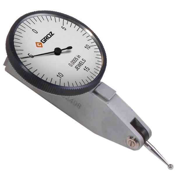 DTI/150 GROZ DIAL TEST INDICATOR, WHITE FACE, 0.30  0.005 0-150-0, ?1-1/4, HORIZONTAL