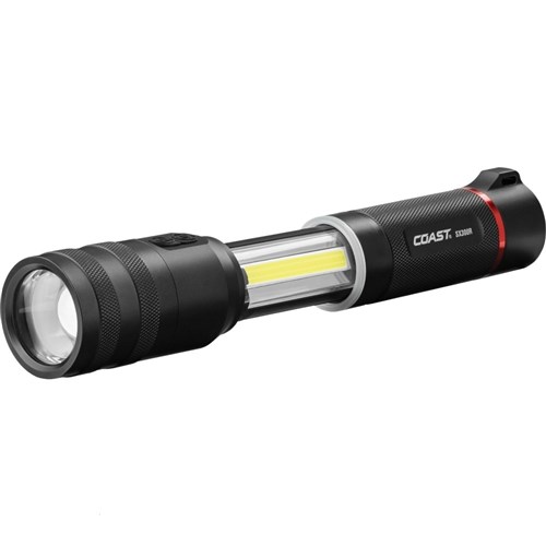 Rechargeable Pure Beam LED Torch - Extendable COB White & Red Area Lights - 850 Lumens