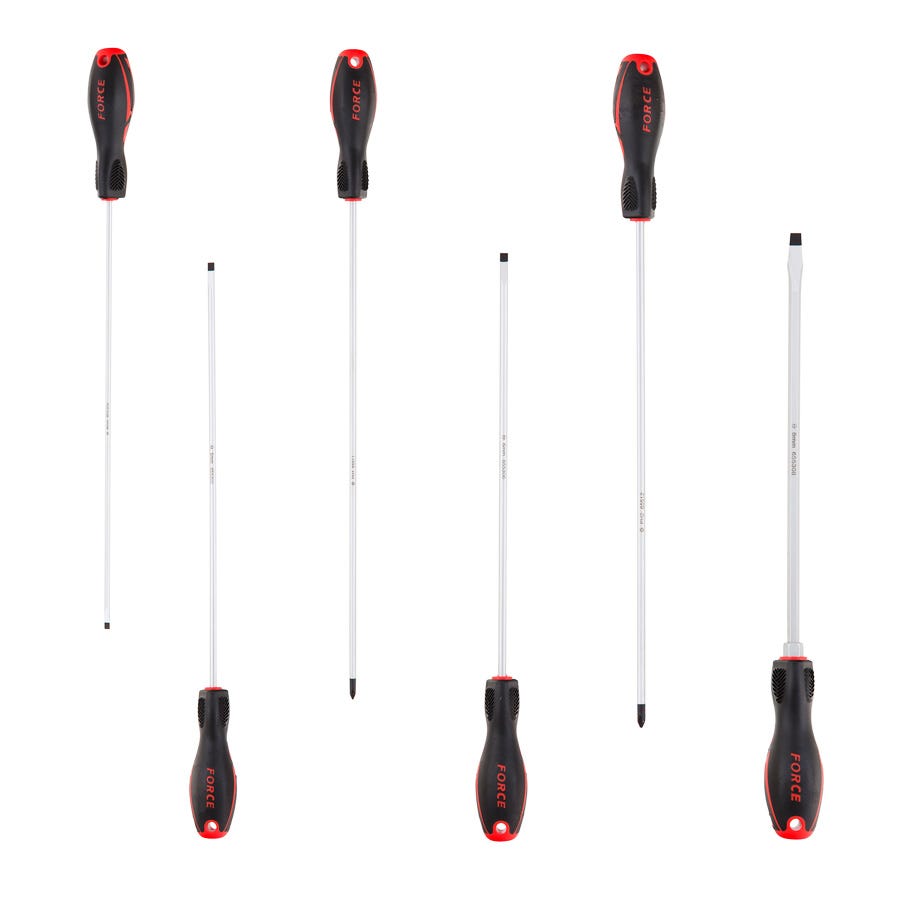 Force 6 Piece Extra Long Screwdriver Set