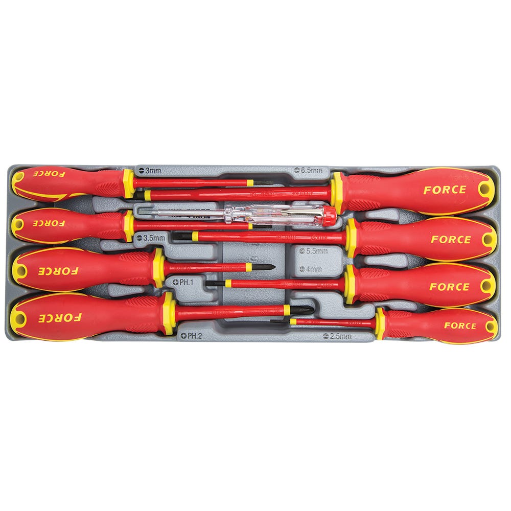 Force 9 Piece Insulated 1000V Screwdriver Set