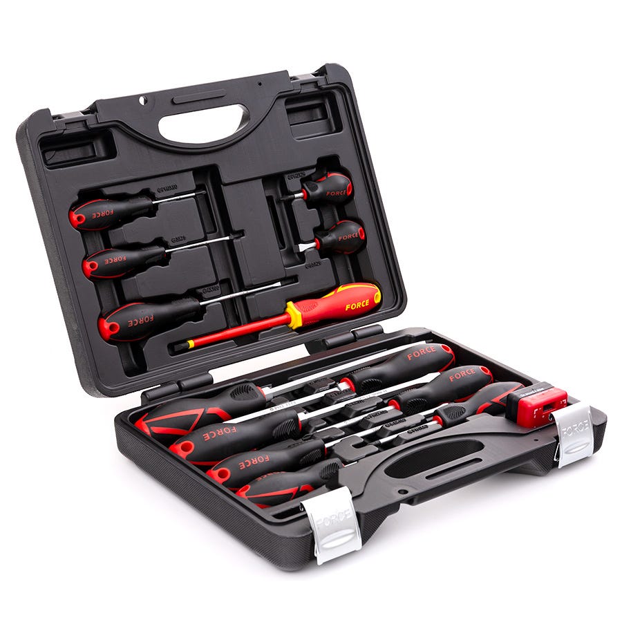 Force 14 Piece Screwdriver Set With Mag/Demagnetiser