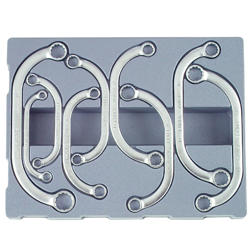 Force 9 Piece Metric Half Moon Spanner Set
