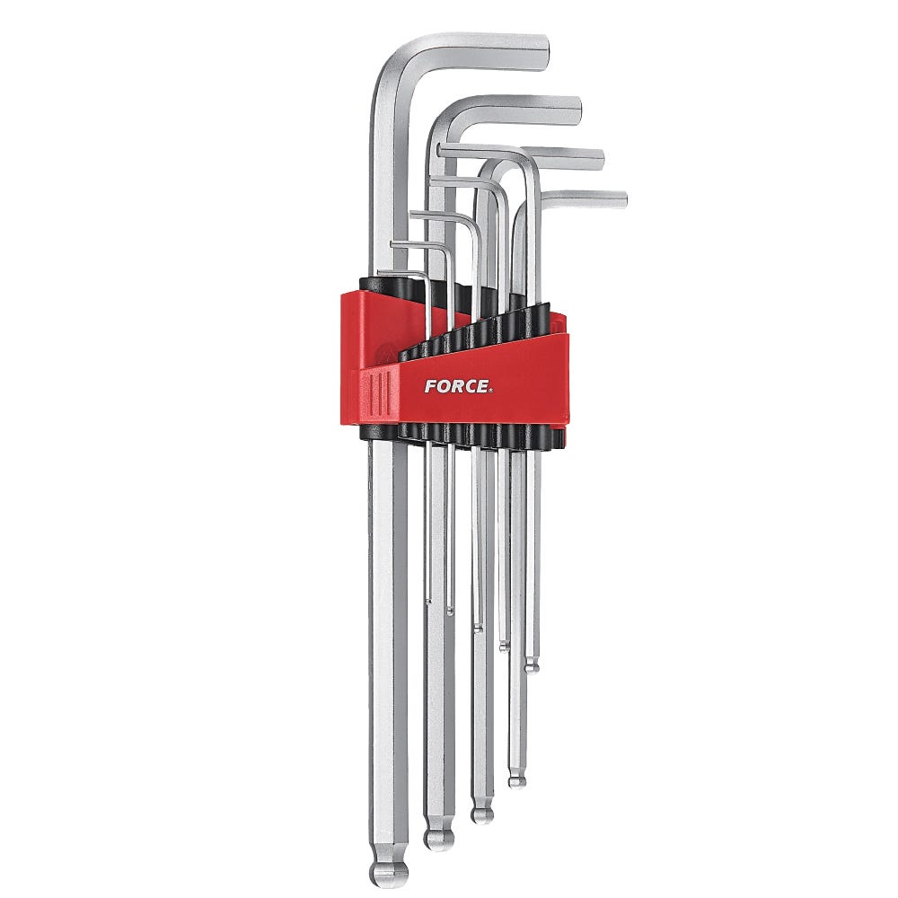 Force 9 Piece Long Imperial Ball Drive Hex Key Set