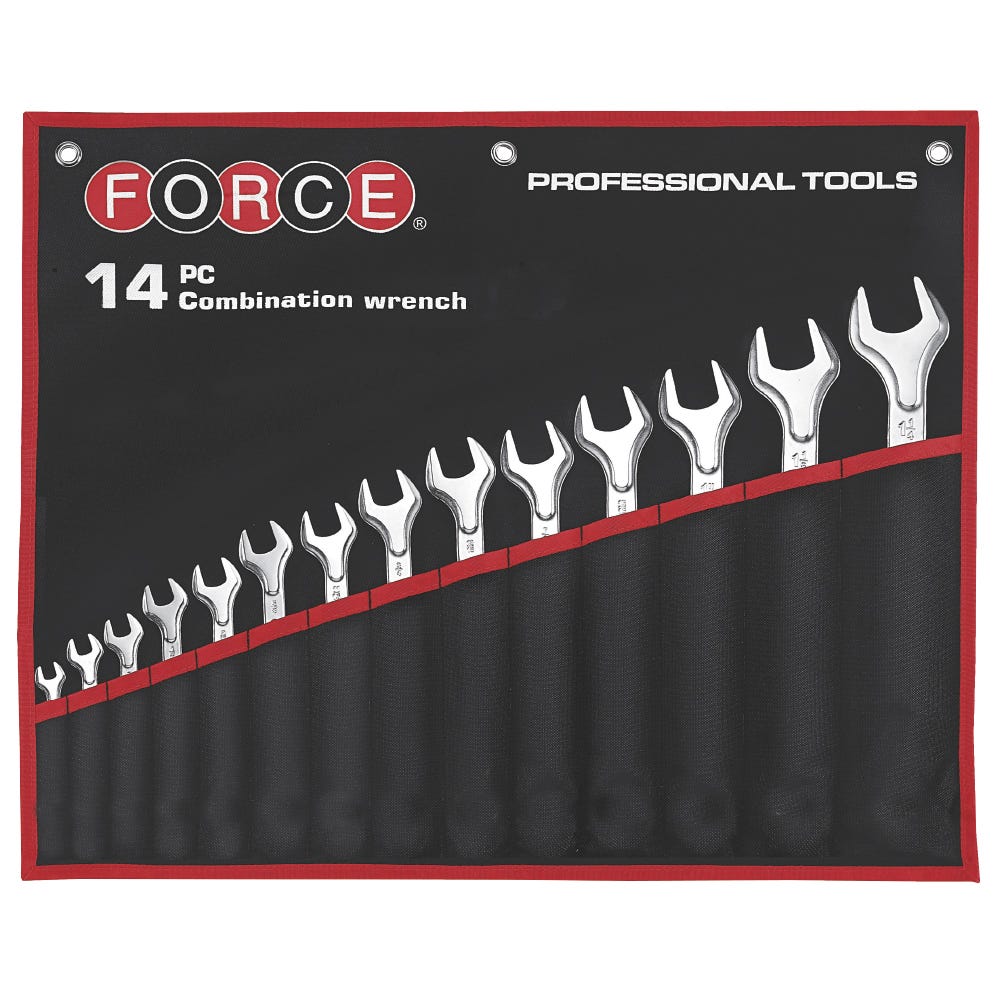 Force 14 Piece Imperial Ring Open Ended Spanner Set