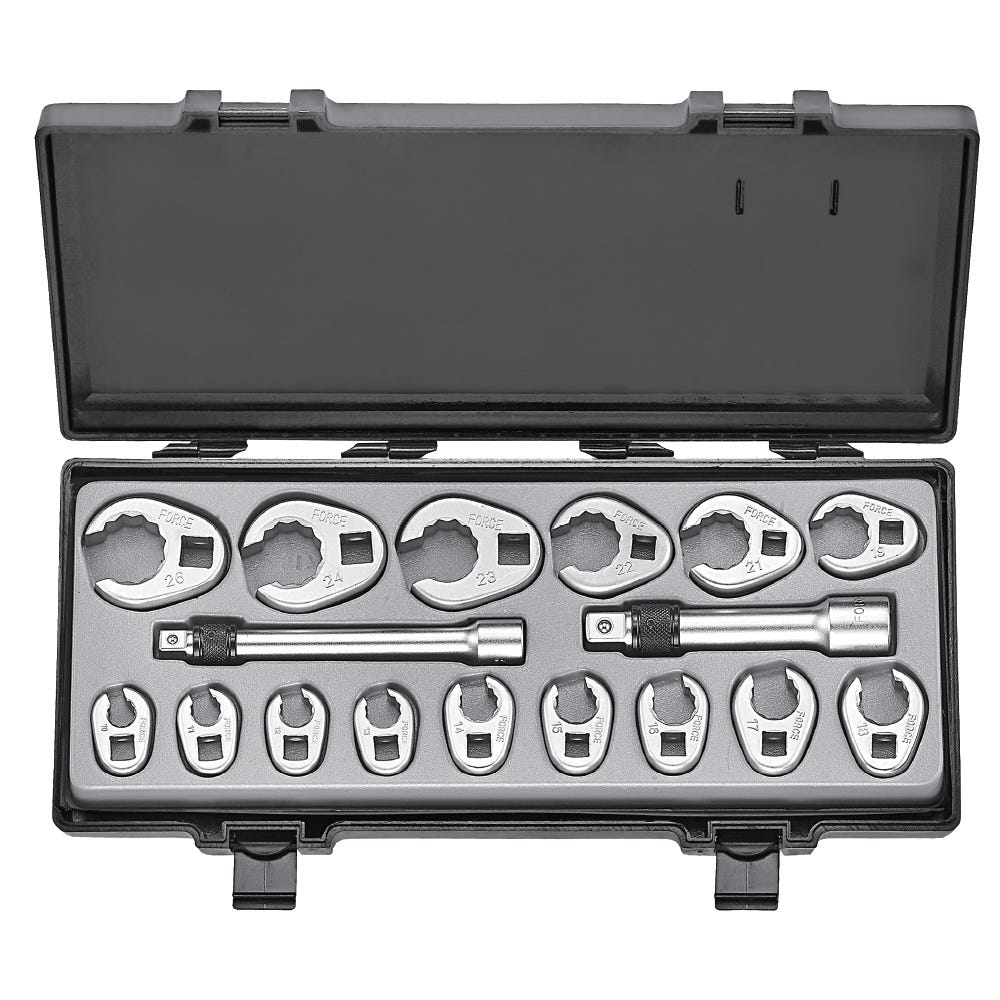 Force 17 Piece Metric Crows Foot Spanner Set