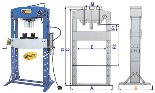 50 Ton Air Hydraulic Shop Press