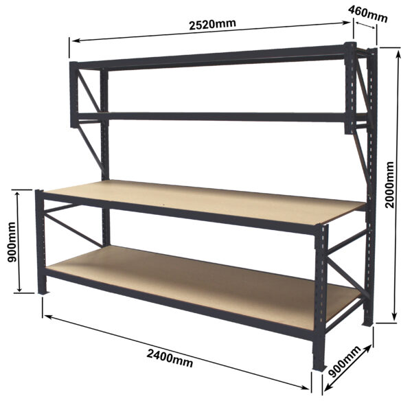 Ergo-Opps | 4 Tier Longspan Workbench | 900mm-2400mm