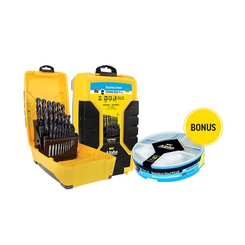 25 Piece | Alpha Stainless Plus Metric Tuffbox Drill Set
