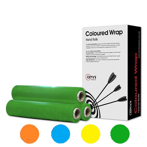 Coloured Stretch Wrap - Cast Film: Red, Blue, Green, Orange, Yellow
